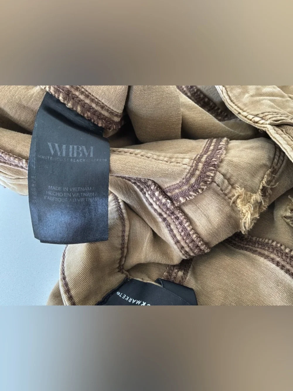 WHBM Pret A Pedi Straight Crop Utility Pants Brown Womens 10 Mid Rise - Picture 6 of 7